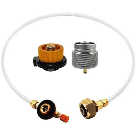 Adaptateur de remplissage pour bouteille de gaz, brûleur pour réchaud de camping, brûleur de randonnée, brûleur extérieur, réservoir de gaz, vanne de raccordement pour fournaise, tuyau tressé, réchaud