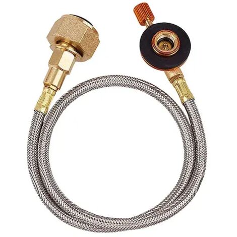 Adaptateur de remplissage pour bouteille de gaz, brûleur pour réchaud de camping, brûleur de randonnée, brûleur extérieur, réservoir de gaz, vanne de raccordement pour fournaise, tuyau tressé, réchaud
