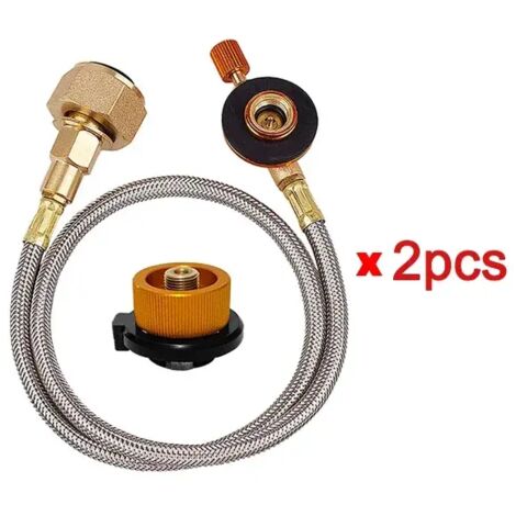 Adaptateur de remplissage pour bouteille de gaz, brûleur pour réchaud de camping, brûleur de randonnée, brûleur extérieur, réservoir de gaz, vanne de raccordement pour fournaise, tuyau tressé, réchaud