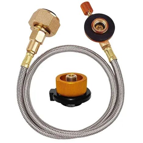 Adaptateur de remplissage pour bouteille de gaz, brûleur pour réchaud de camping, brûleur de randonnée, brûleur extérieur, réservoir de gaz, vanne de raccordement pour fournaise, tuyau tressé, réchaud