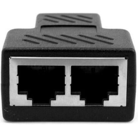 Adaptateur de répartiteur RJ45, Câble Ethernet RJ45 CAT5 6 Port LAN 1 à 2 façons femelle Splitter adaptateur connecteur Noir
