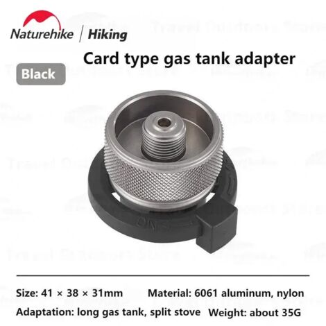 Adaptateur de réservoir de gaz Naturehike pour réchaud de camping avec mini-verrouillage automatique, connecteur pour pistolet pulvérisateur portable et réchauds de cuisine portables.