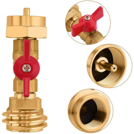 Adaptateur de réservoir de propane de 20 lb à 1 lb avec valve pour bouteilles jetables de 1 lb/16,4 oz