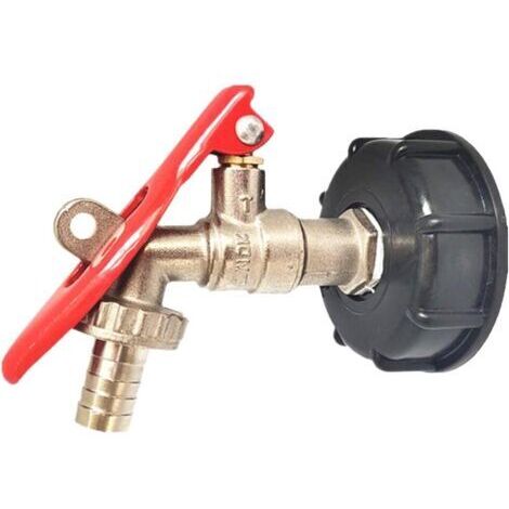 Adaptateur de réservoir IBC, adaptateur de vidange verrouillable pour réservoir IBC S60X6 vers robine avec tuyau de 1,27 cm