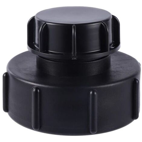 Adaptateur de réservoir IBC S100×8 vers S60×6 – Filetage grossier avec bouchon intégré – Pour tuyau d’arrosage et robinetterie