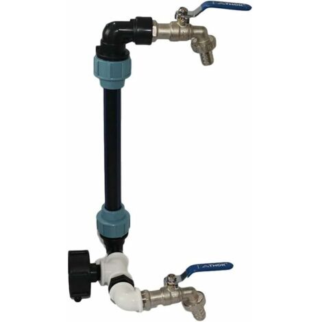 Adaptateur de Réservoir IBC S60x6 en Laiton - Raccord de Vidange avec Robinet - Sortie de Robinet 3/4 Pouce - Connecteur de Tuyau et Robinet - Accessoire pour Réservoir IBC -