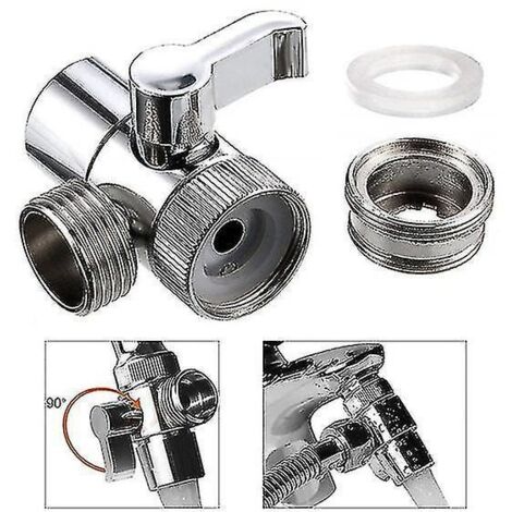 Adaptateur de robinet avec inverseur, vanne de dérivation et connecteur pour WC, bidet, douche et accessoires de cuisine
