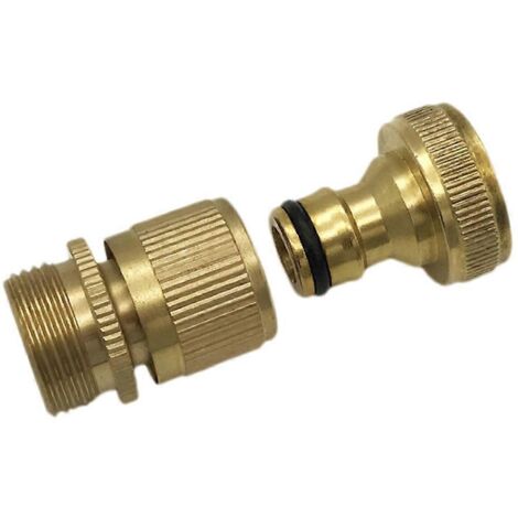 adaptateur de robinet d'arrosage à raccord rapide en laiton 3/4" pour tuyau d'arrosage