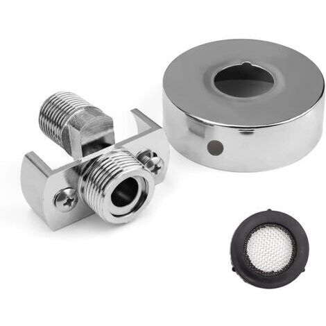Adaptateur de robinet de douche M20, rotule pivotante en laiton argenté, traitement par galvanoplastie, avec cache décoratif, raccord excentré pour mitigeur, long