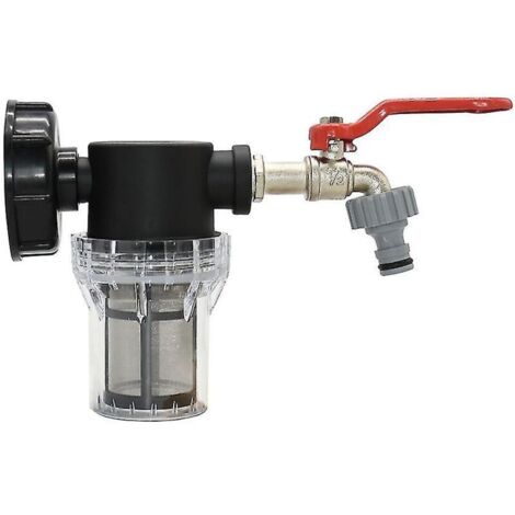 Adaptateur de robinet de réservoir d'eau Ibc, connecteur de seau S60 tonnes, pompe d'irrigation de jardin, filtre de pistolet à eau (3/4 avec interface de tuyau en plastique)