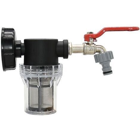 Adaptateur de robinet de réservoir d'eau Ibc, connecteur de seau S60 tonnes, pompe d'irrigation de jardin, filtre de pistolet à eau (3/4 avec interface de tuyau en plastique)