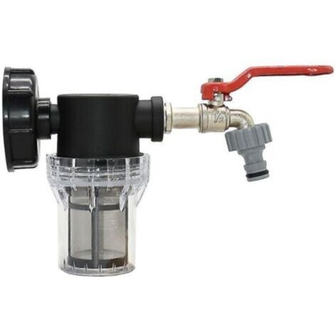 Adaptateur de robinet de réservoir d'eau Ibc, connecteur de seau S60 tonnes, pompe d'irrigation de jardin, filtre de pistolet à eau (3/4 avec interface de tuyau en plastique)
