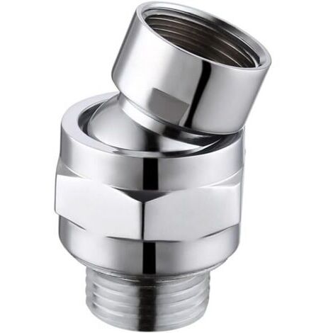Adaptateur de rotule pivotante pour pommeau de douche - Connecteur de douche en laiton massif, composant d'extension de bras de douche universel réglable à rotule(lumière vive)