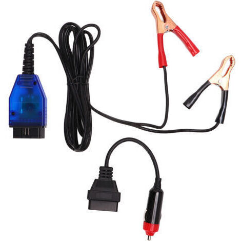 Adaptateur de sauvegarde OBD2 universel pour véhicule avec clips rouges et noirs et câble de 2 m