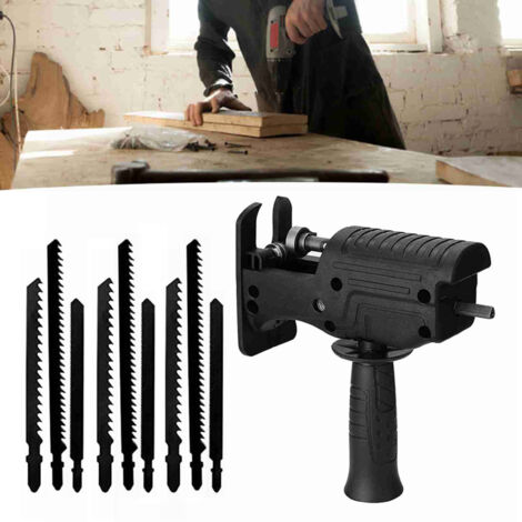 Adaptateur de Scie Alternative pour Perceuse, Découpe du Bois et Plastique avec Lame en Acier