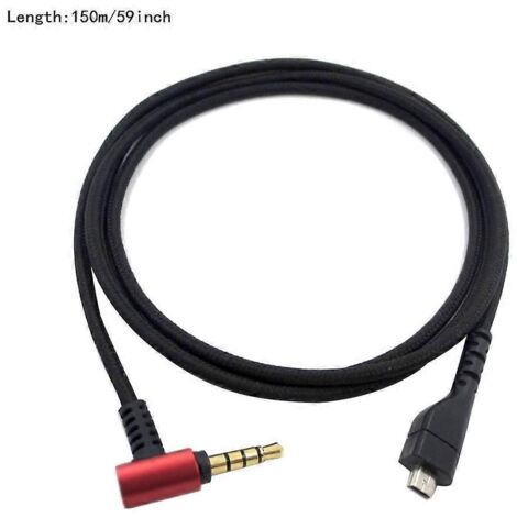 Adaptateur de sortie auxiliaire coudé à 90 degrés de 3,5 mm, câble de casque professionnel noir - 1,5 m