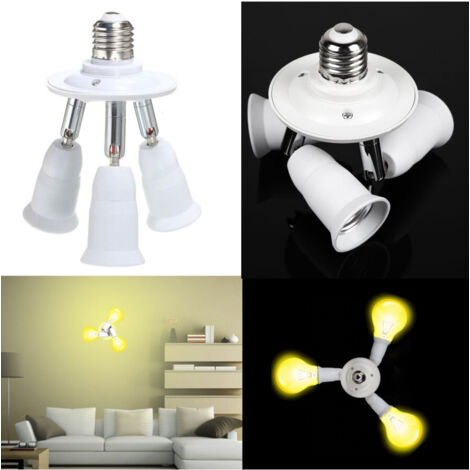 Adaptateur De Support De Lampe E27 Avec Douille D'ampoule 3 En 1
