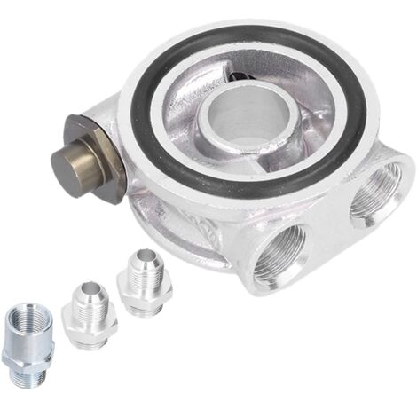 Adaptateur de thermostat de plaque sandwich de filtre de refroidisseur d'huile 3/4in 16-UNF AN10 M18x1.5mm Raccord universel pour voiture