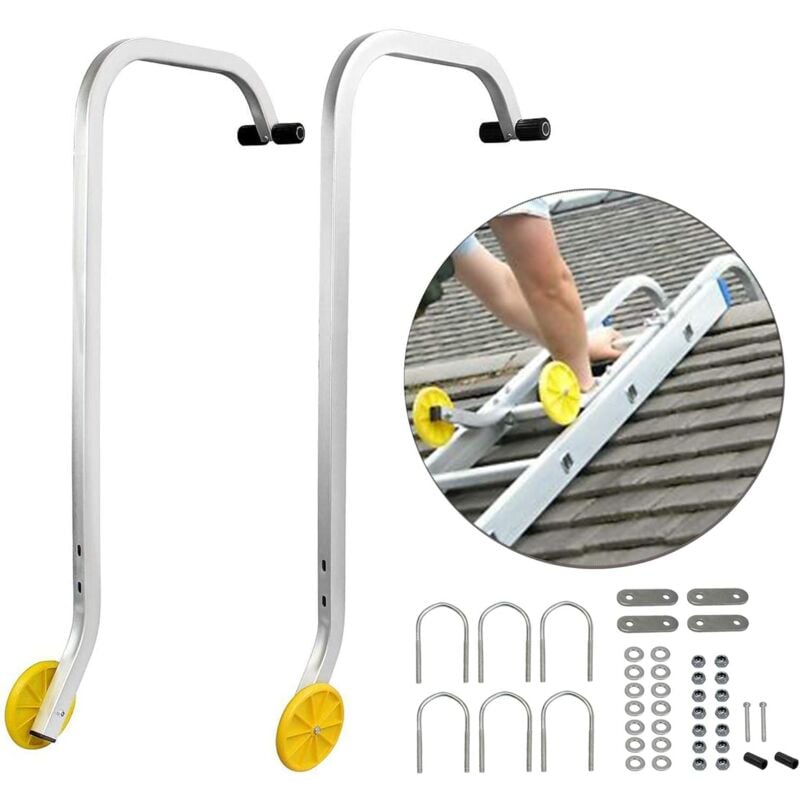 Adaptateur de Toit pour Échelle, 0,93 mètre(s), Crochet de Toit Universel pour Echelle Télescopique, Alliage d'aluminium