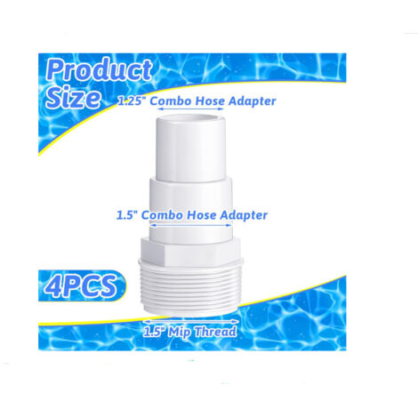 Adaptateur de Tuyau Combiné 1.25"/1.5" pour Piscine – Compatible avec le Raccord de Skimmer Hayward SPX1091Z – 1 Pièce