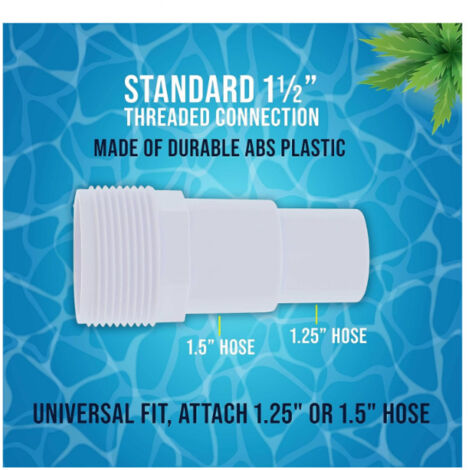 Adaptateur de Tuyau Combiné 1.25"/1.5" pour Piscine – Compatible avec le Raccord de Skimmer Hayward SPX1091Z – 1 Pièce