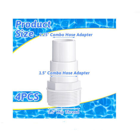 Adaptateur de Tuyau Combiné Universel 1.25/1.5" pour Piscine – Compatible avec le Raccord de Skimmer Hayward SPX1091Z