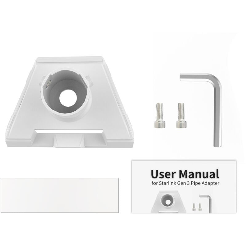 Adaptateur de tuyau compatible Starlink Gen 3, adaptateur de montage de tuyau sur le toit pour différentes tailles de mât, pièces de montage de tuyau