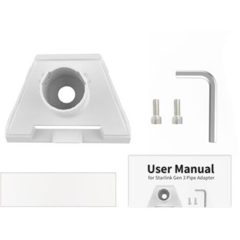 Adaptateur de tuyau compatible Starlink Gen 3, adaptateur de montage de tuyau sur le toit pour différentes tailles de mât, pièces de montage de tuyau sur le toit Starlink Gen 3