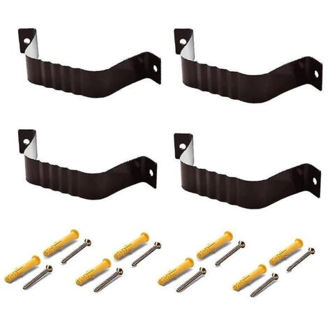 Adaptateur de tuyau de descente Sangle de tuyau de descente de gouttière 3x4 Sangle de guidage 3x4 (paquet de 4) (marron)
