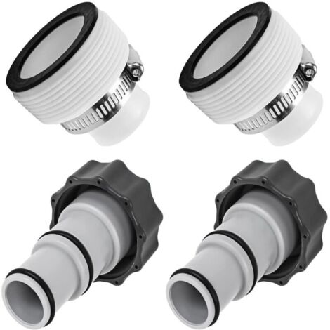 Adaptateur de tuyau de piscine , 2 pair adaptateurs de piscine de rechange, adaptateur de tuyau pour pompe Intex, raccord pour tuyau de piscine de 32mm et 1,5 " 1,25"