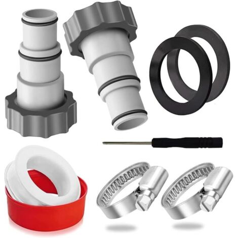 Adaptateur de tuyau de piscine 32 38, 38 mm, adaptateur de piscine Intex 32 38, connecteur de pompe Intex gris