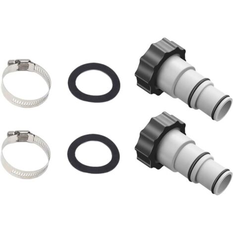 Adaptateur de tuyau de piscine A, Adaptateur de tuyau de piscine, 38 mm et 32 mm de diamètre, Adaptateur A pour piscine, Adaptateur de tuyau pour pompes Raccord de tuyau avec (2 pièces)