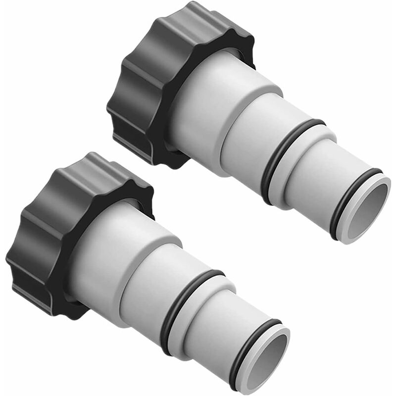 Adaptateur de Tuyau de Piscine pour Pompe à Raccord Fileté Intex Fit ARU, Remplacement de l'Adaptateur de Tuyau, Robuste et Durable (2PCS),VEBTles