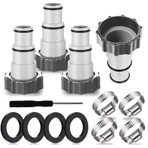 Adaptateur de tuyau de rechange avec collier pour pompe filetée Intex Fit ARU  Raccord de conversion pour tuyau de pompe de piscine