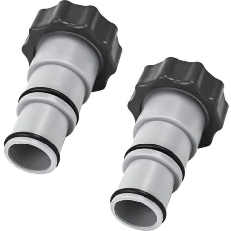 Adaptateur de tuyau de rechange Intex pour pompe avec filetage - Pour tuyau de 1,5 et 1,25 - Série A 25077RP 8 Gris Lot de 2