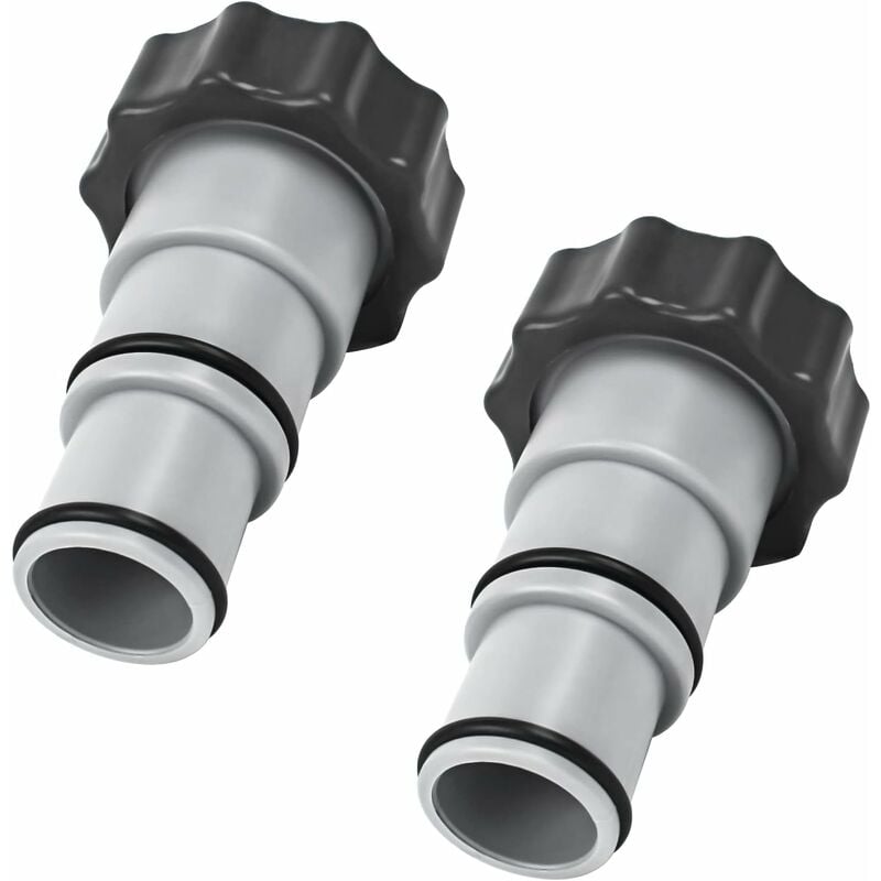 Adaptateur de tuyau de rechange Intex pour pompe avec filetage - Pour tuyau de 1,5 et 1,25' - Série a 25077RP 8' Gris Lot de 2 - Rhafayre