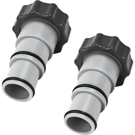 Adaptateur de tuyau de rechange Intex pour pompe avec filetage - Pour tuyau de 1,5 et 1,25"Gris Lot de 2,SEMAket