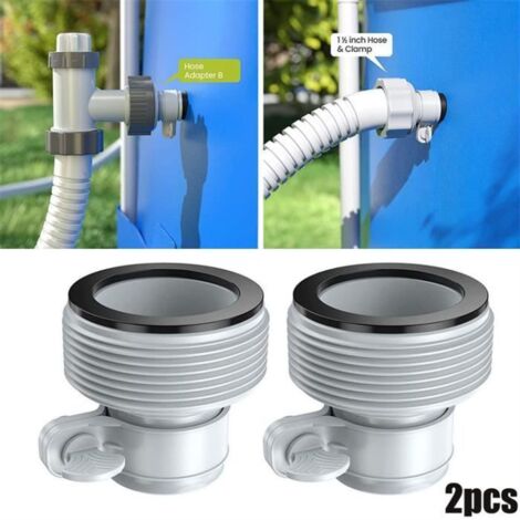 Adaptateur de tuyau pour piscine Intex - Lot de 2 - Accessoire de pompe - 1,25 po à 1,5 po