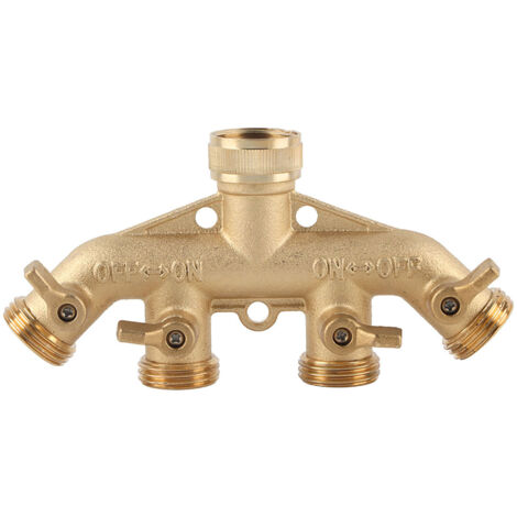 Adaptateur de tuyau séparateur de tuyau en laiton à 4 voies pour robinet à tournant sphérique connecteur de soupape de robinet d'eau