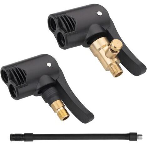 Adaptateur de Valve de Pneu de Voiture, Pompe de Embout Laiton Gonflage, Tête de Pompe de Remplacement Filetée avec Double Valve pour Les Pneus de Voiture, de Vélo et de Moto