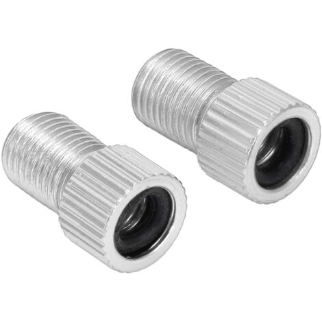 Adaptateur de Valve Vélo 2 pièces, Compatible Presta et Schrader, pour Pompe à Air Vélo de Montagne, Argenté Résistant