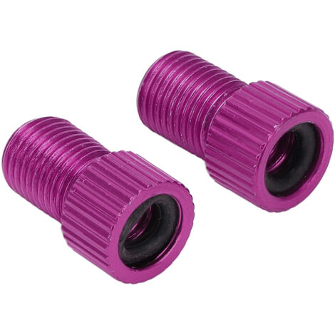 Adaptateur de Valve Vélo Presta Schrader, 2 Pièces Résistant pour Pompe à Air VTT Montagne Violet