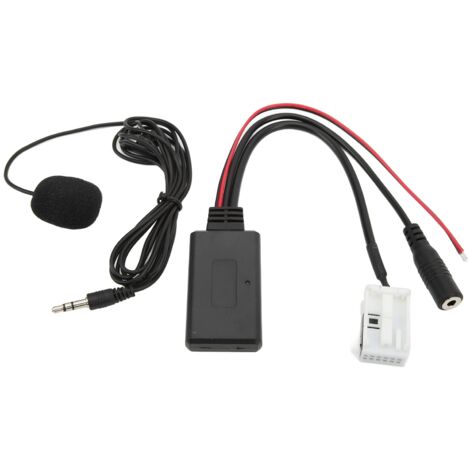Adaptateur de Voiture Bluetooth, Adaptateur Aux Bluetooth ABS pour Adaptateur Bluetooth Aux de Voiture Installation Facile pour RCD310 RCD510 RNS510 (avec Micro).