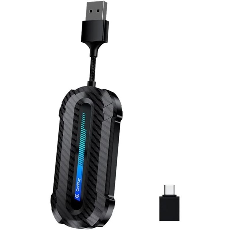Adaptateur de Voiture sans 2 en 1 USB Type C pour Carplay sans et Android Auto sans, Permettant de Convertir Android Auto Câblé en Carplay sans