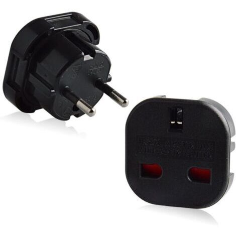 [Adaptateur de voyage] Adaptateur UK vers Europe (Paquet de 2) avec prise 3 broches UK à prise 2 broches européennes