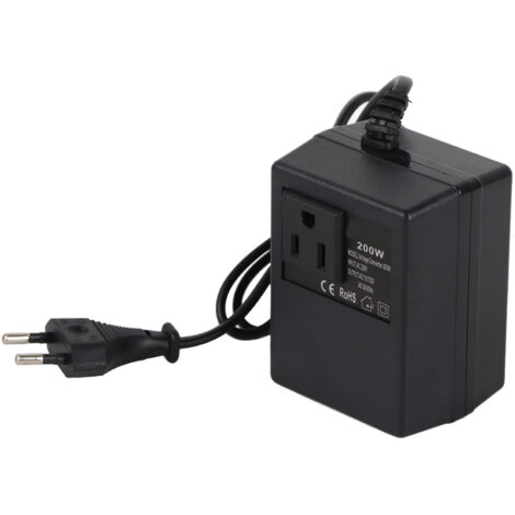Adaptateur de voyage avec convertisseur de tension, prise universelle 200W maximum