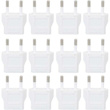 Adaptateur de voyage européen 12 pièces en polycarbonate résistant – Prise universelle 110–240 V pour chargeurs et appareils électroniques