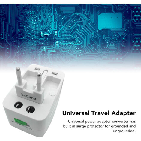 Adaptateur de Voyage Multifonctionnel 4 en 1 Plug World, ABS Iron 10A 800W Portable Compact