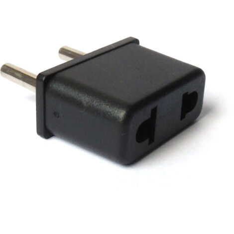 Adaptateur de voyage prise US vers prise EU – Noir – Connecteur compact pour appareils électroniques américains – 2500W max – Hobbytech