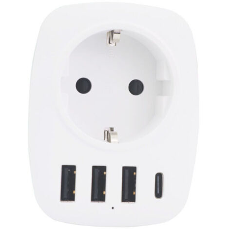 Adaptateur de voyage UK/Angleterre/France/UK avec 3 ports USB et 1 port Type-C, convertissant la prise européenne/française FR à deux broches en prise GB à trois broches, convient au Royaume-Uni, à l